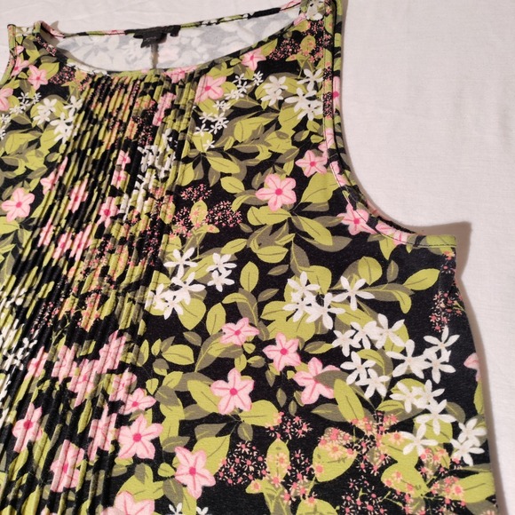 J. Jill Wearever Collection Midi Dress Women's Size M Sleeveless Floral Knit - Picture 4 of 16